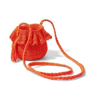 NWT RHODE x Target Crochet Bucket Bag Dark Orange Boho Beach Vacation Ruffle
